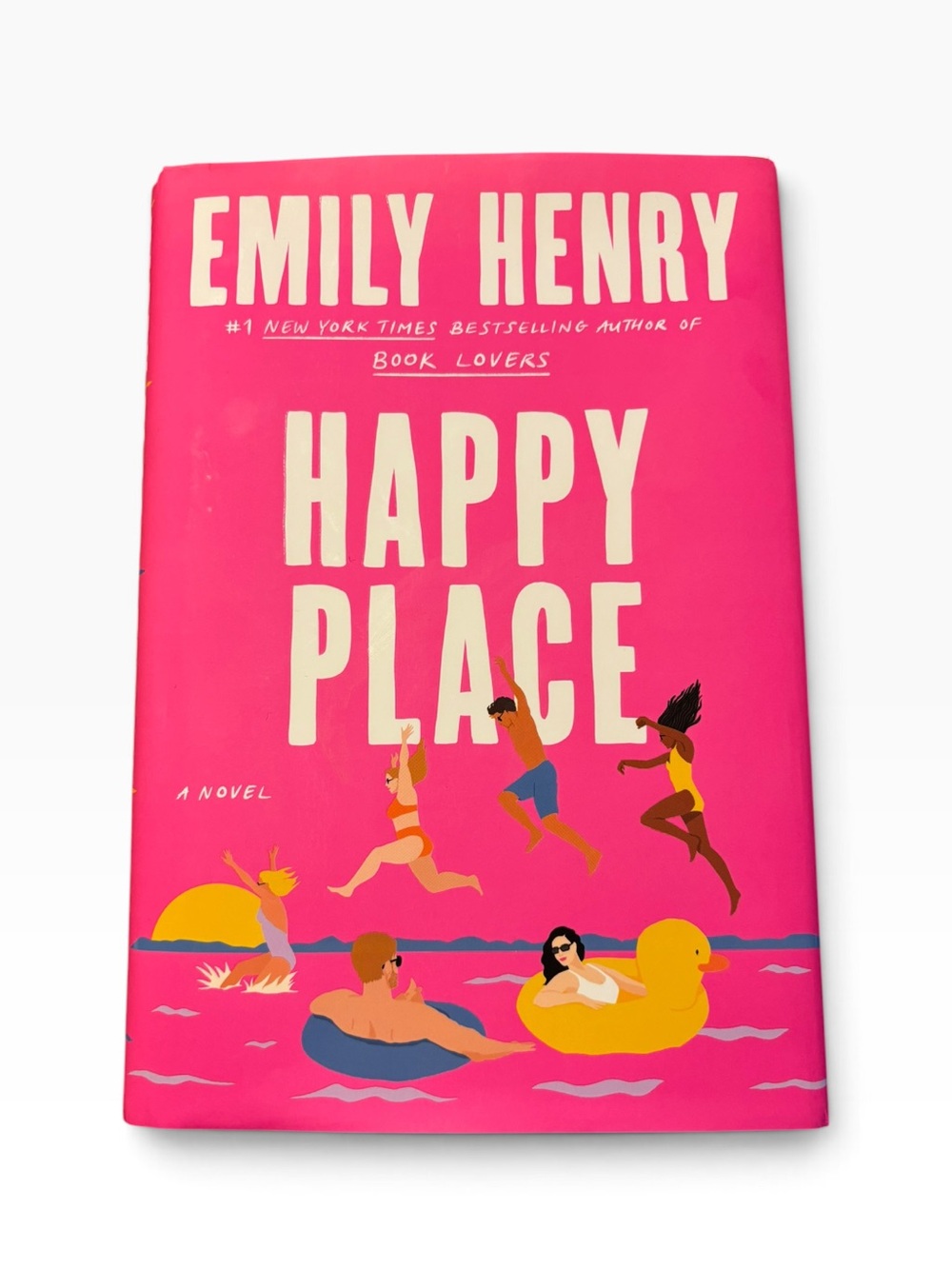 Happy Place (2023) by Emily Henry Pink Hardcover Fiction Novel